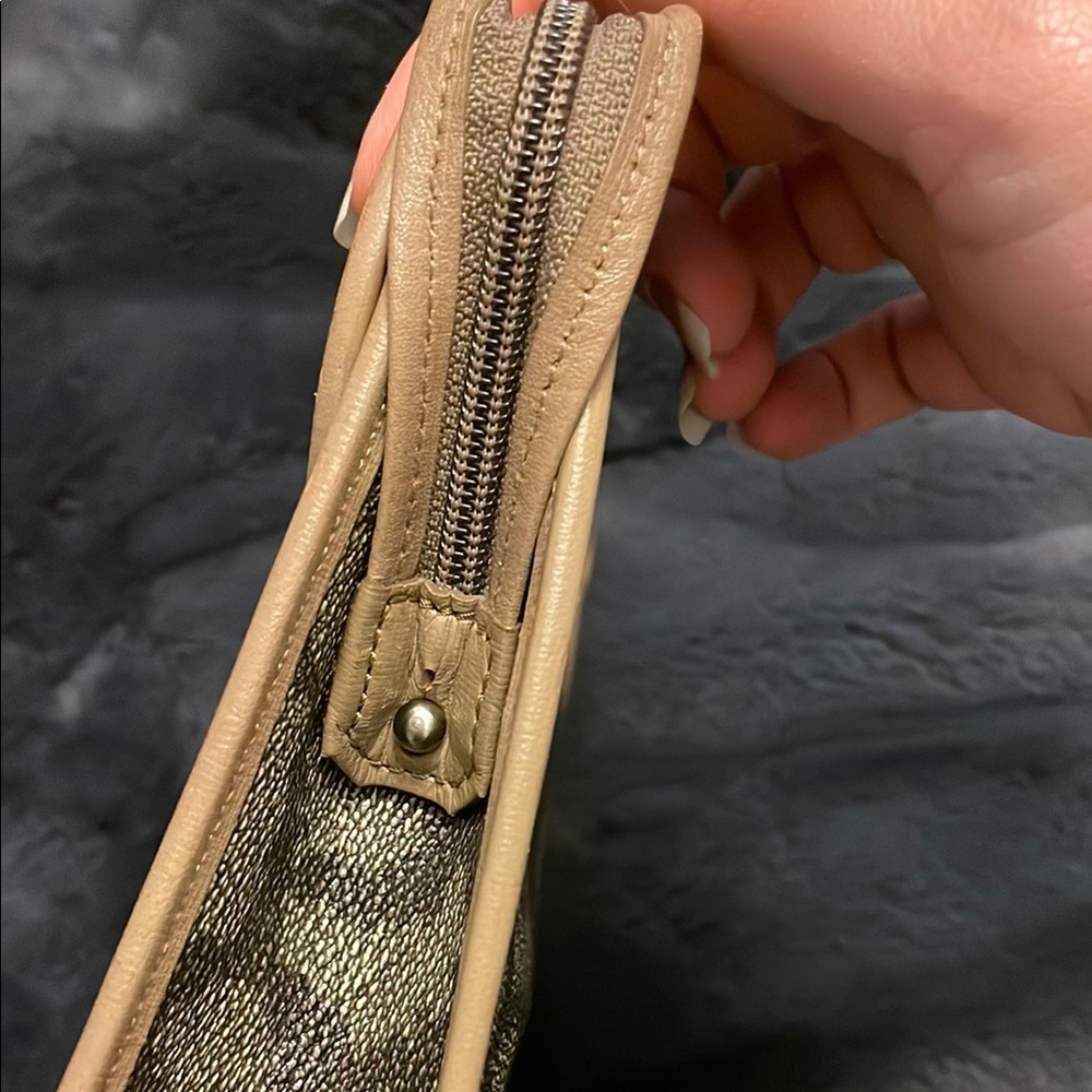 Yves Saint Laurent Brown and Gray Monogram Clutch - Picture 7 of 10